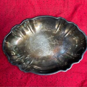 Vintage Silver Plated Decorative Scalloped Serving Tray‎ Gorham 10x7”
